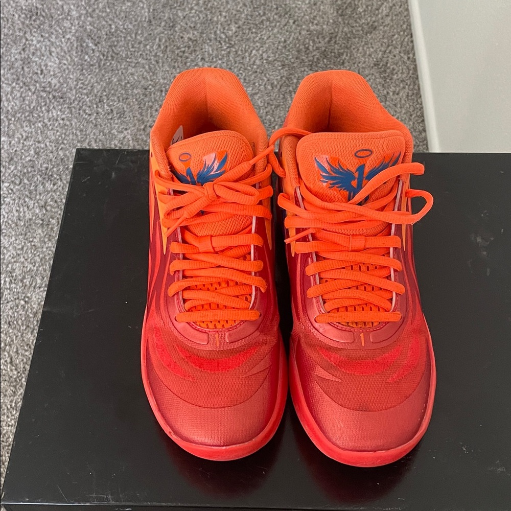 PUMA M.E.L.O. Men's Basketball- Bright Orange and Red
